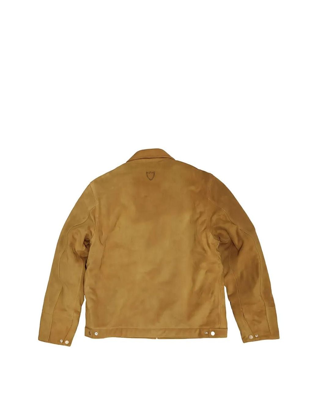 HTC Natural Terry Logo-Patch Suede Jacket for men