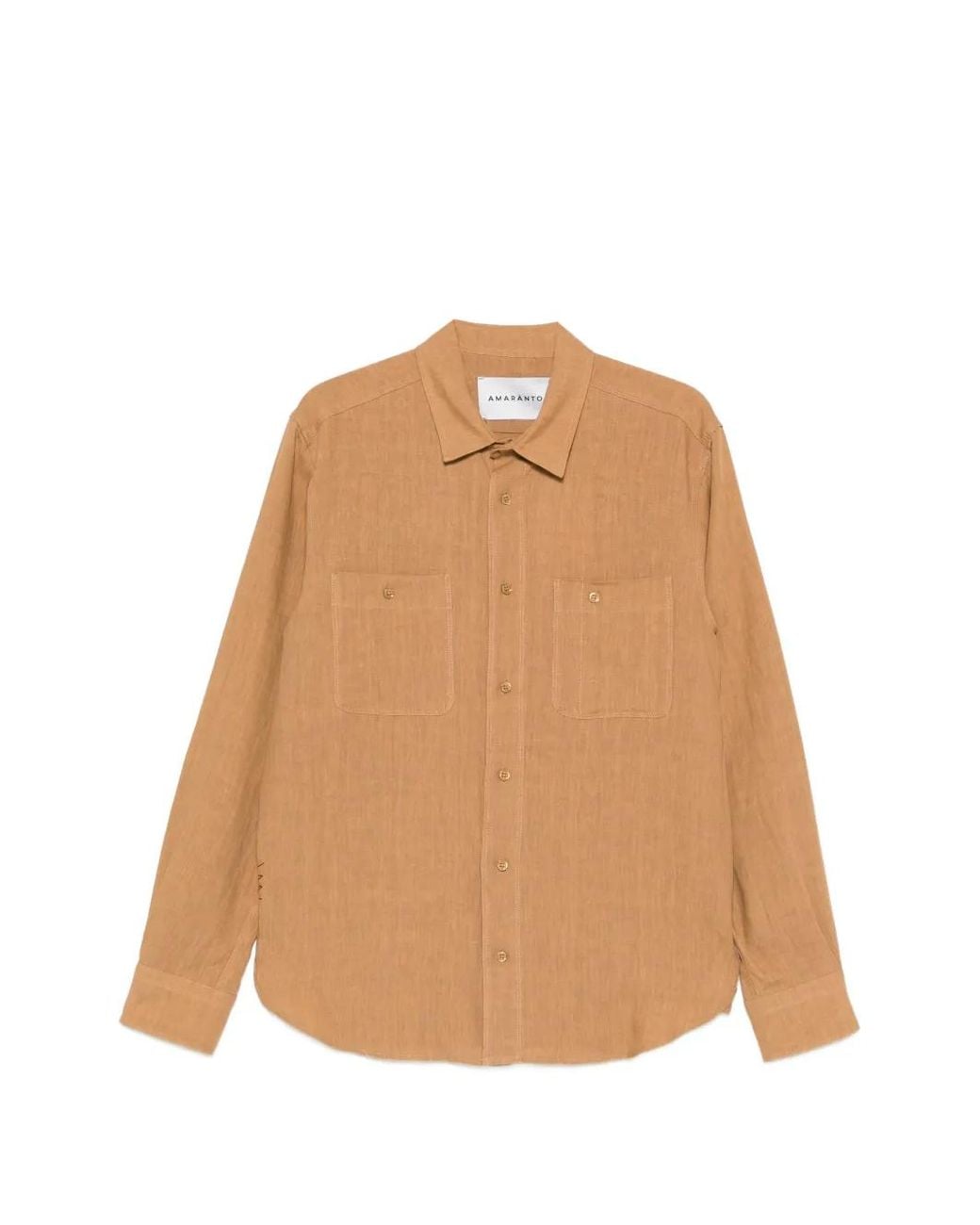 Amaranto Natural Chest-Pockets Long-Sleeve Shirt for men