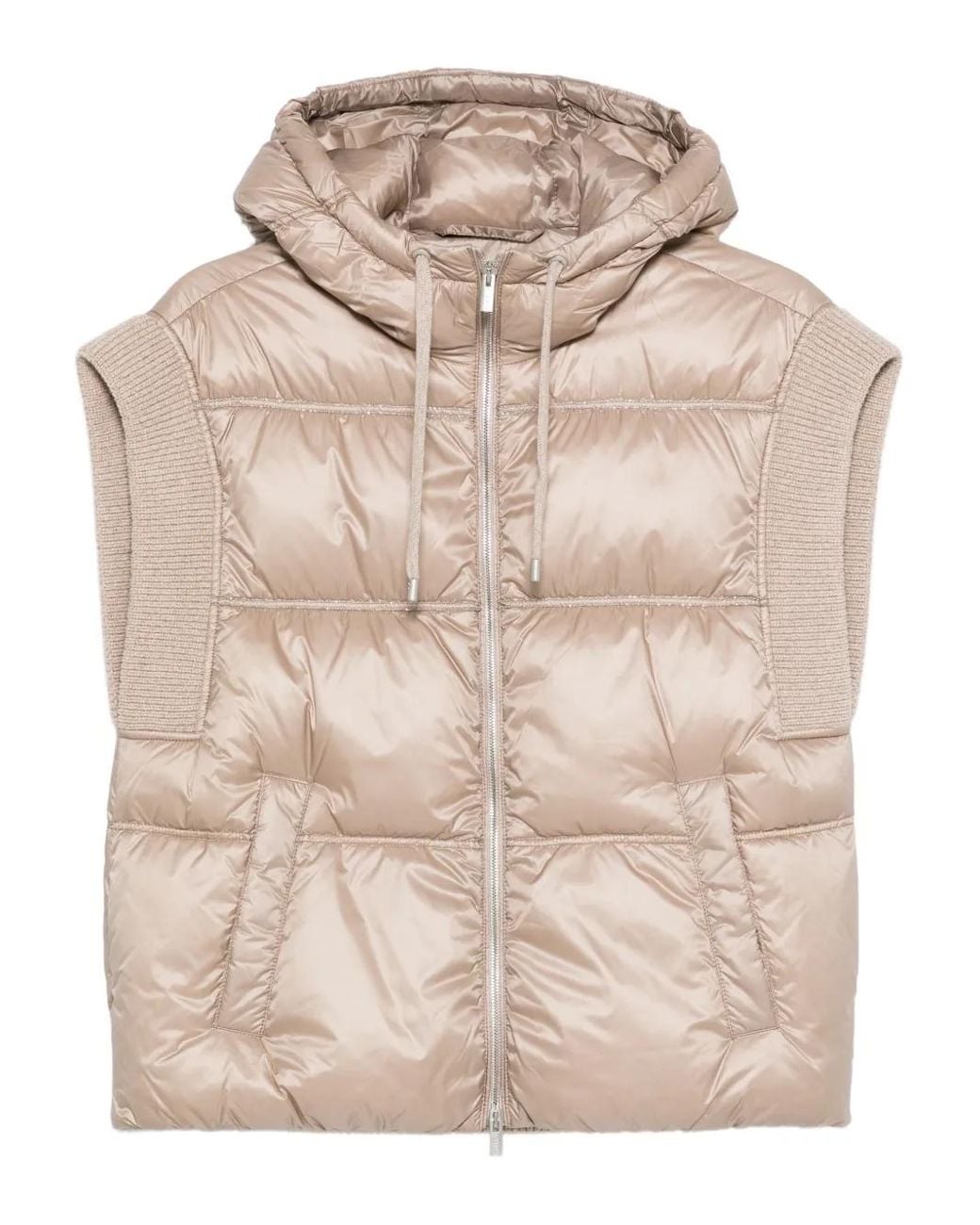 Peserico Natural Hooded Quilted Vest