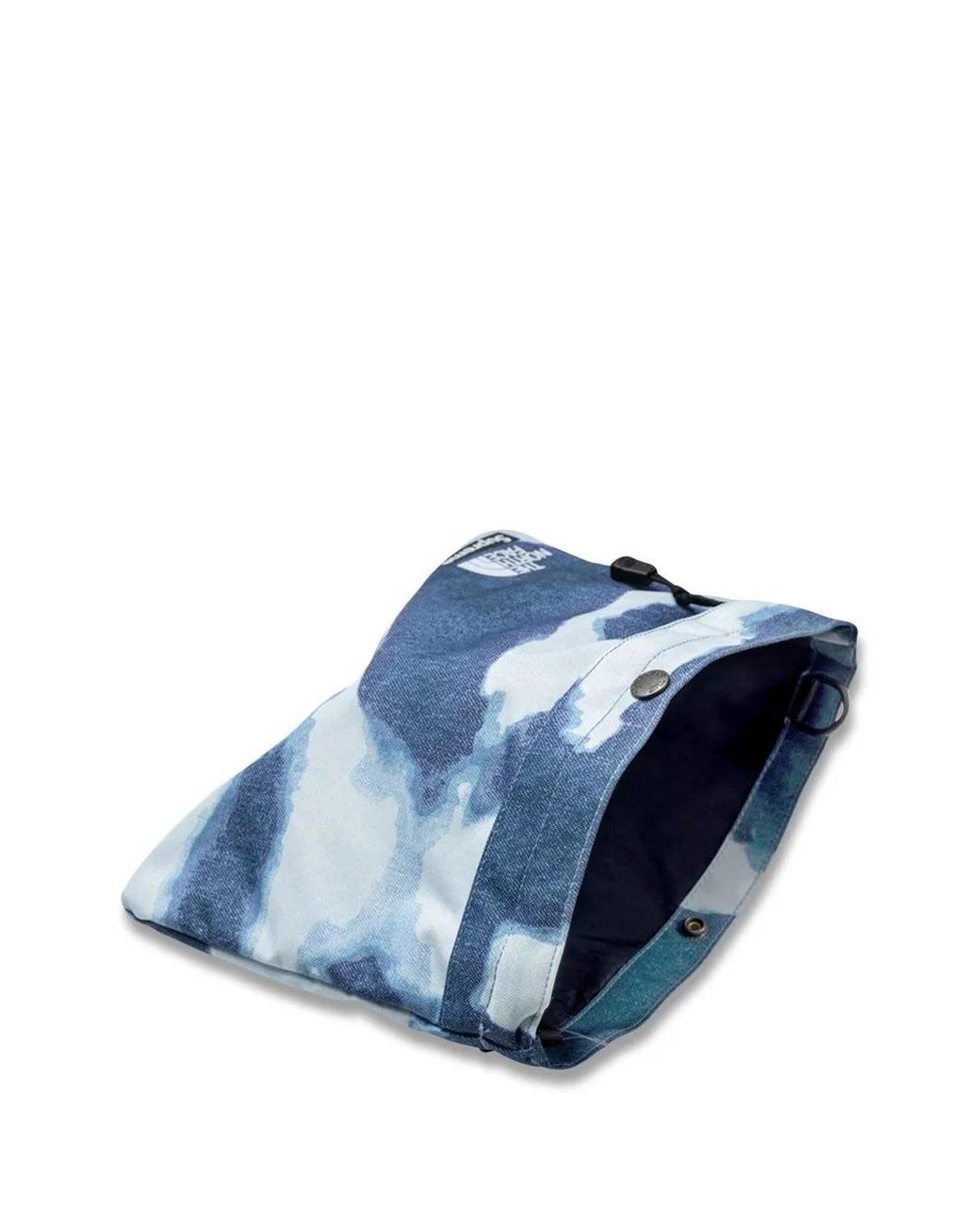 Supreme Blue X The North Face Bleached Denim-Print Shoulder Bag
