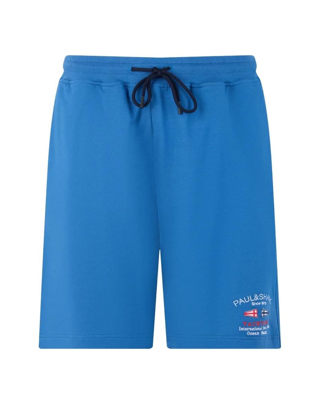 Paul & Shark Blue Logo-Embroidered Drawstring Shorts for men