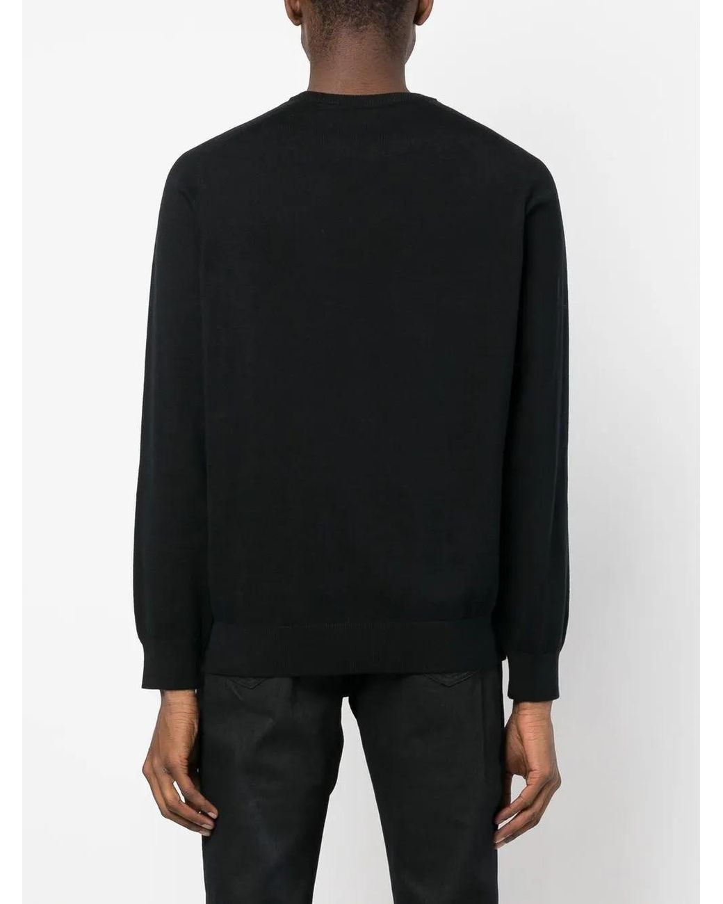 Philipp Plein Black Logo-Plaque Jumper for men