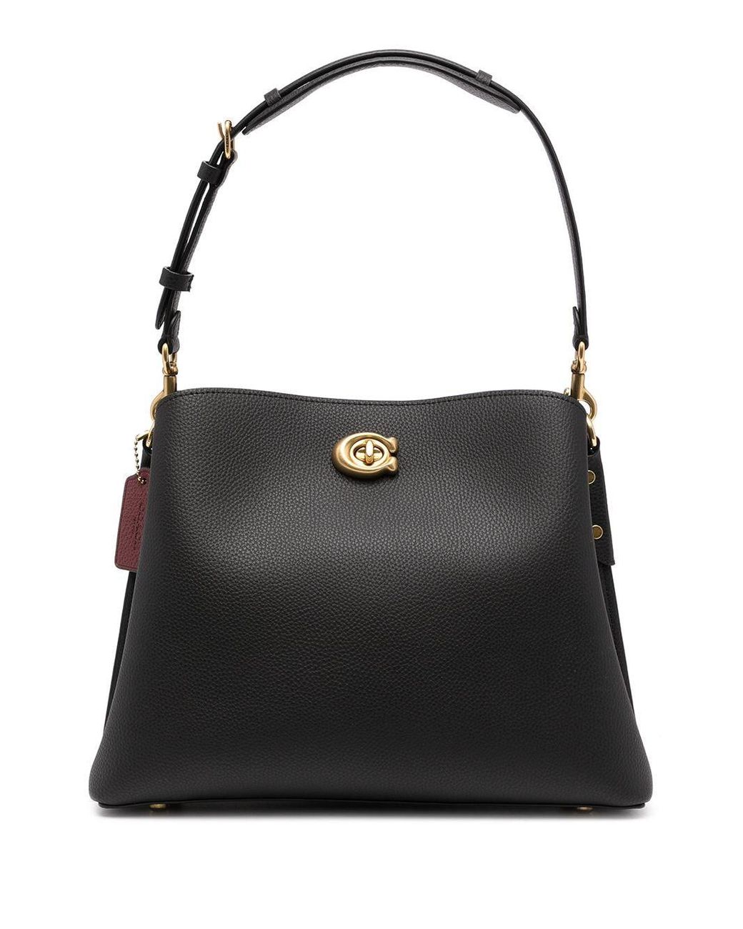 COACH Willow Leather Shoulder Bag in Black - Lyst
