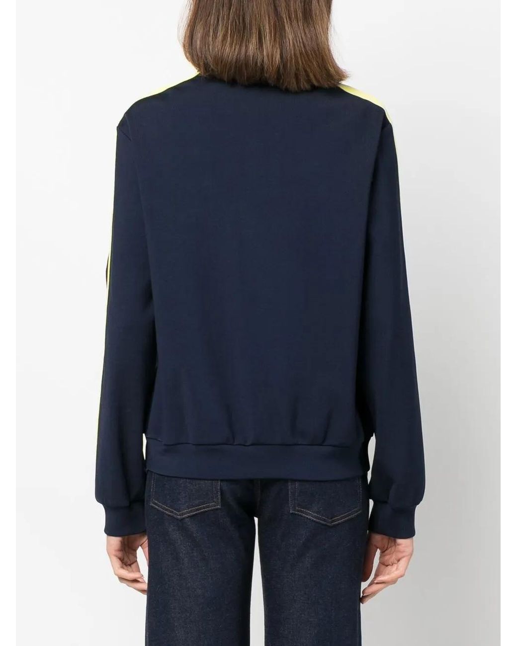 Tory Burch Blue Side-Stripe Detail Sweatshirt