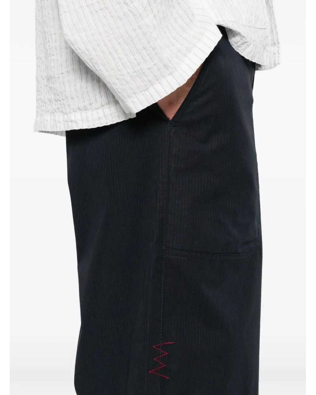 Amaranto Black Belt-Loops Shorts for men
