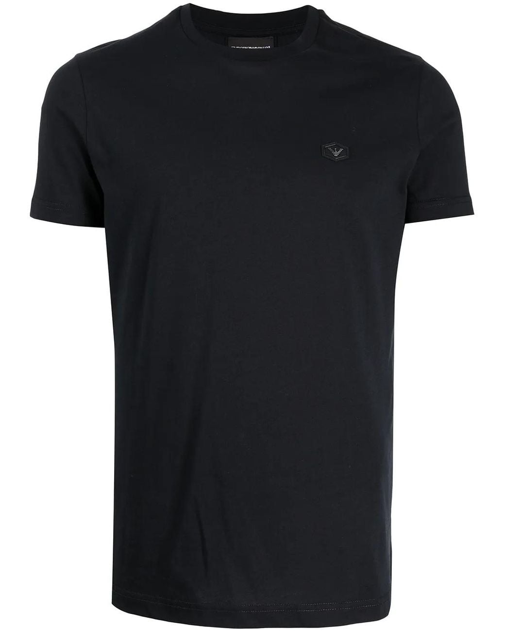 Emporio Armani Black Logo Cotton T-Shirt for men