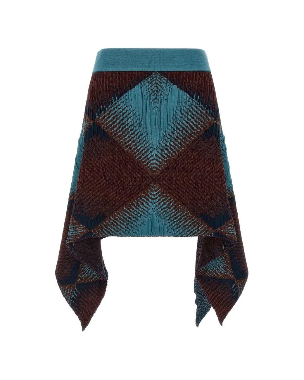 Kiko Kostadinov Black Ikat Argyle Asymmetric Skirt