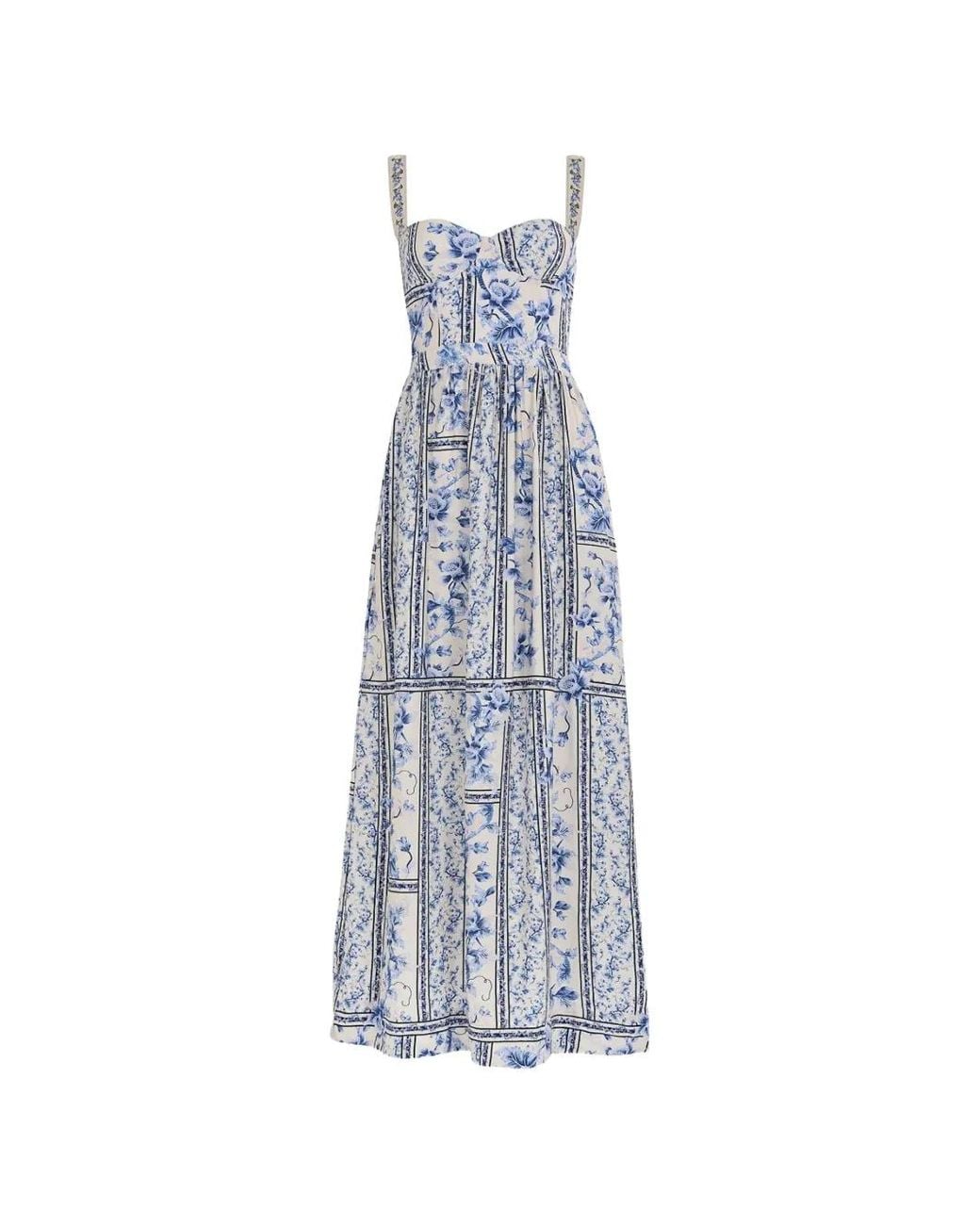 Agua Bendita White Marcia Floral-Print Smocked Dress