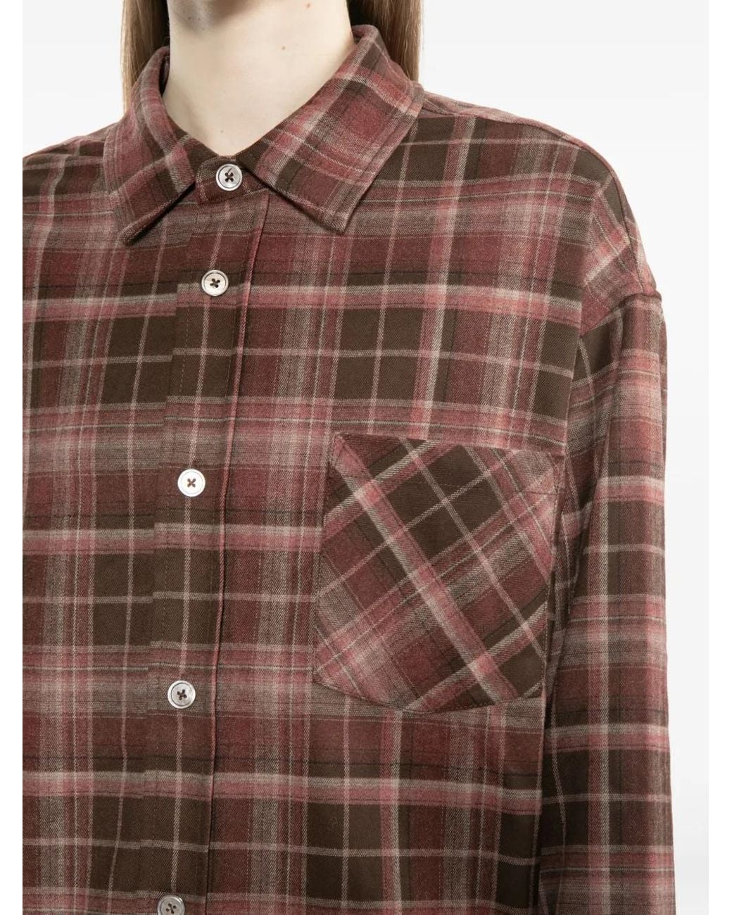 Camicia A Quadri di B+ AB in Brown