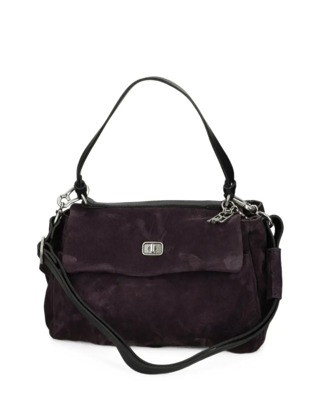 A.s.98 Black Lèa Twist-Lock Suede Tote Bag