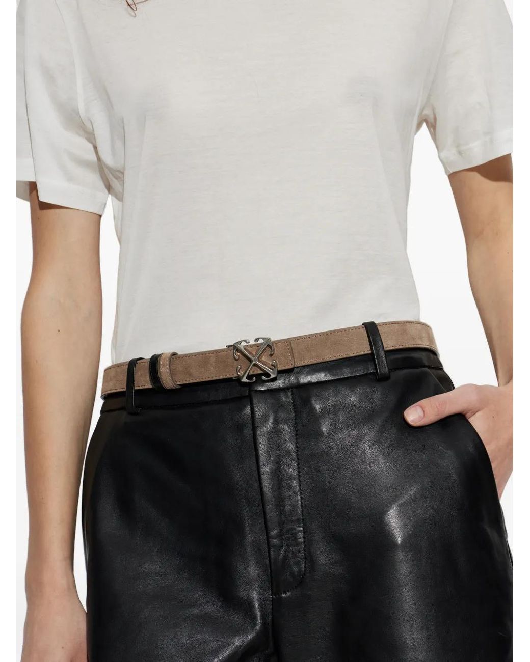 Off-White c/o Virgil Abloh White Arrows Buckle Suede Belt