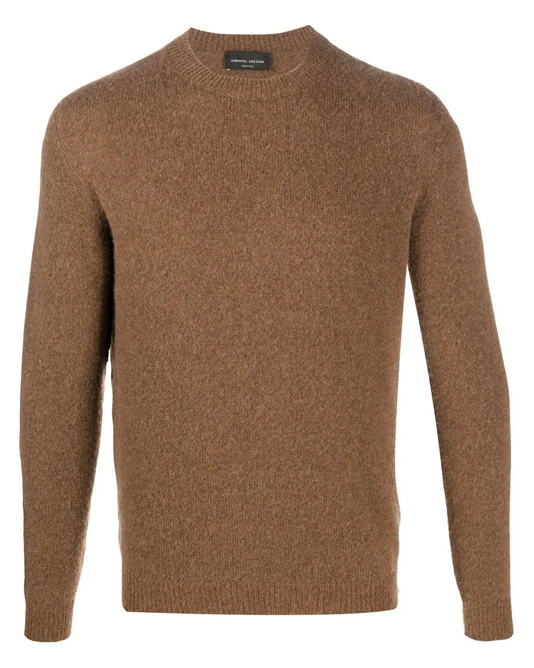 Roberto Collina Wool Crew Neck Sweater in Brown for Men - Lyst