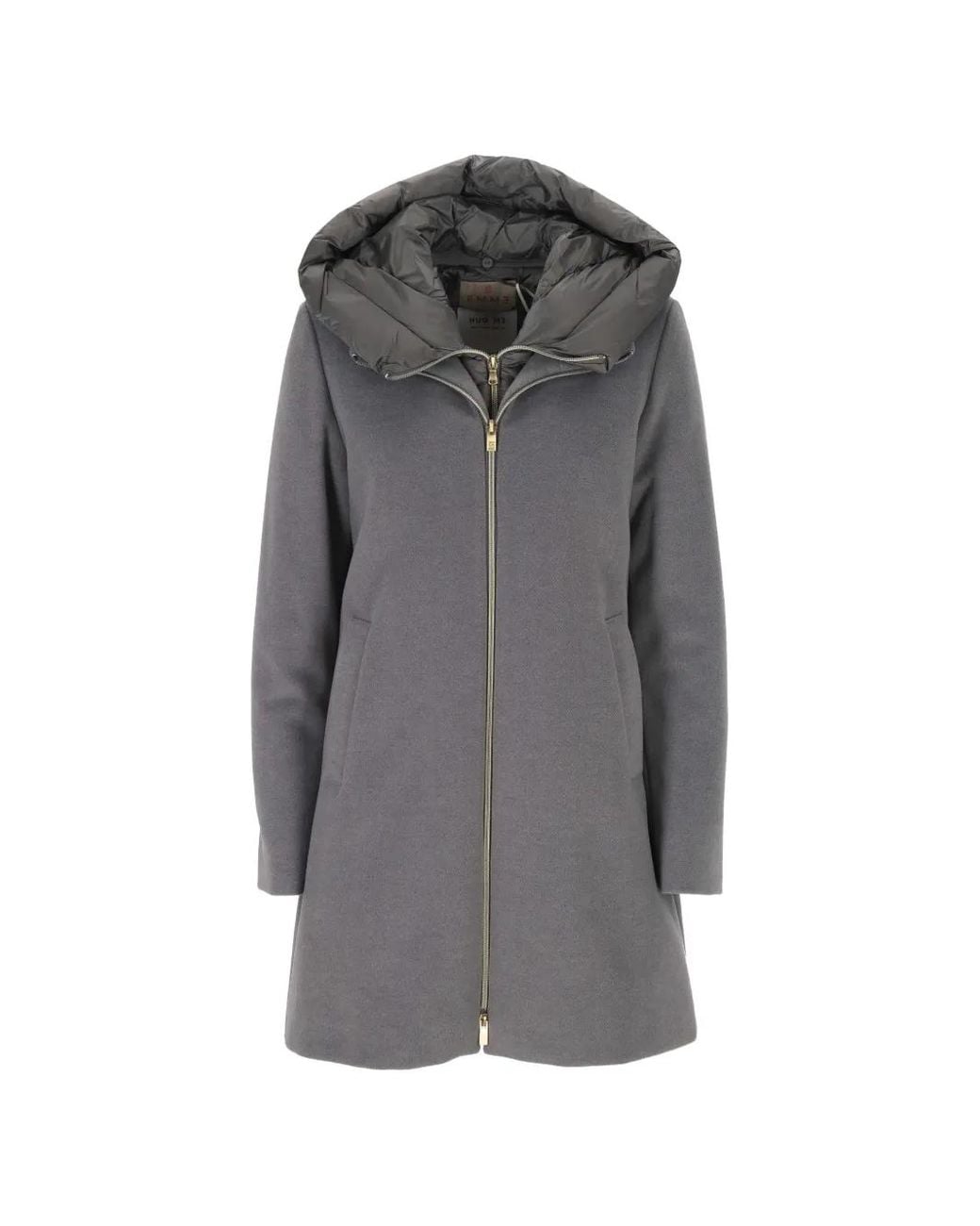 Abrigo Con Capucha Emme de color Gray