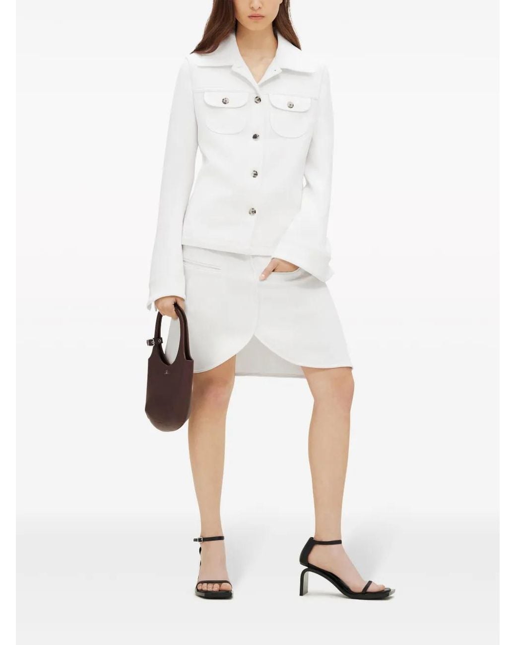 Courreges White Single-Breasted Twill Jacket