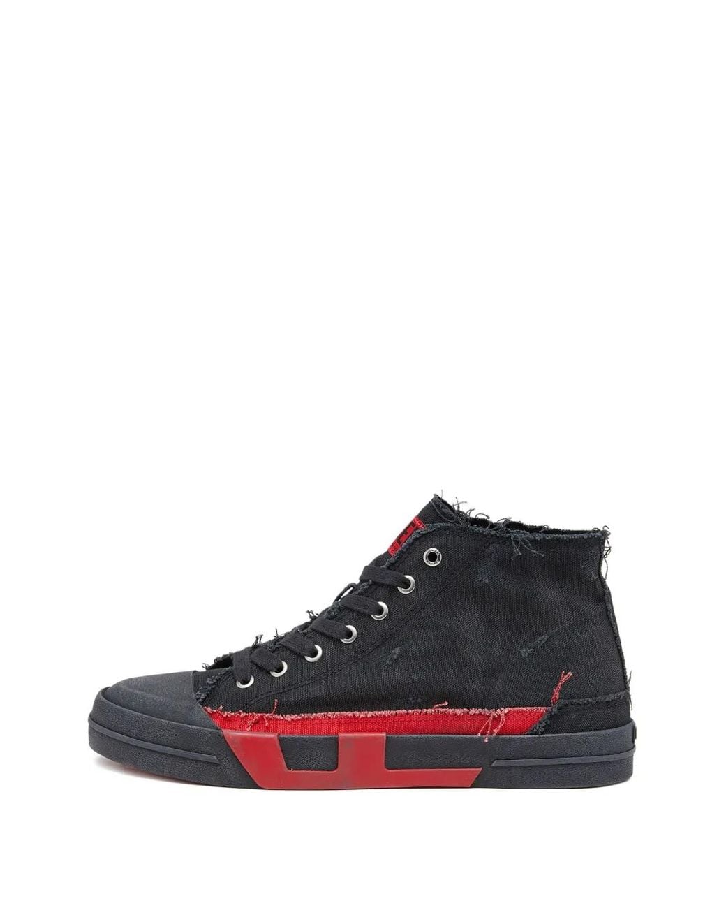 DIESEL Black S-D-Verse Mid Canvas Sneakers for men