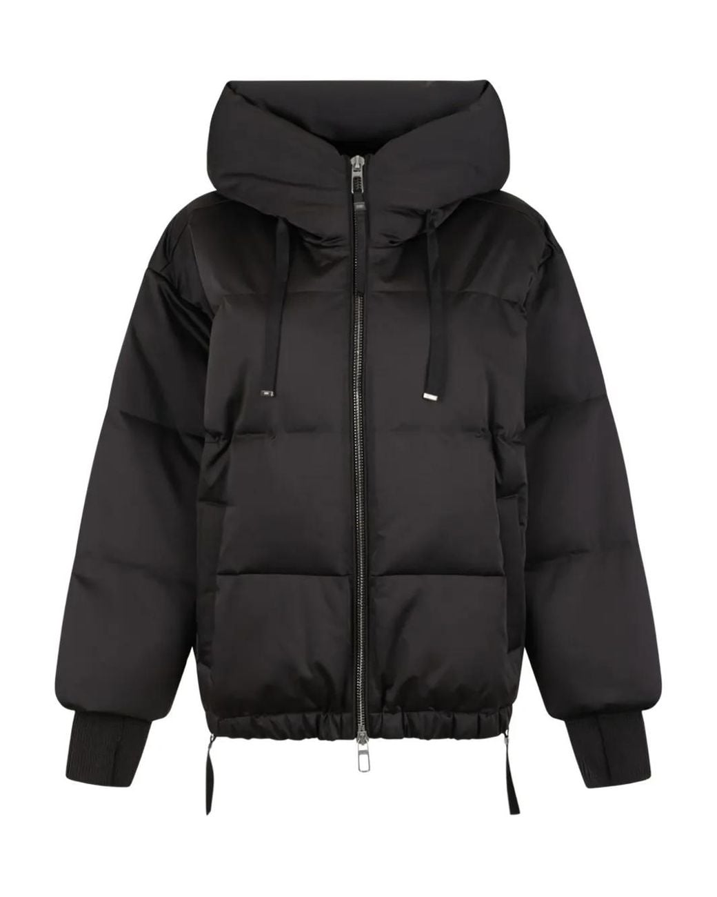 DUNO Black Hooded Quilted Jacket