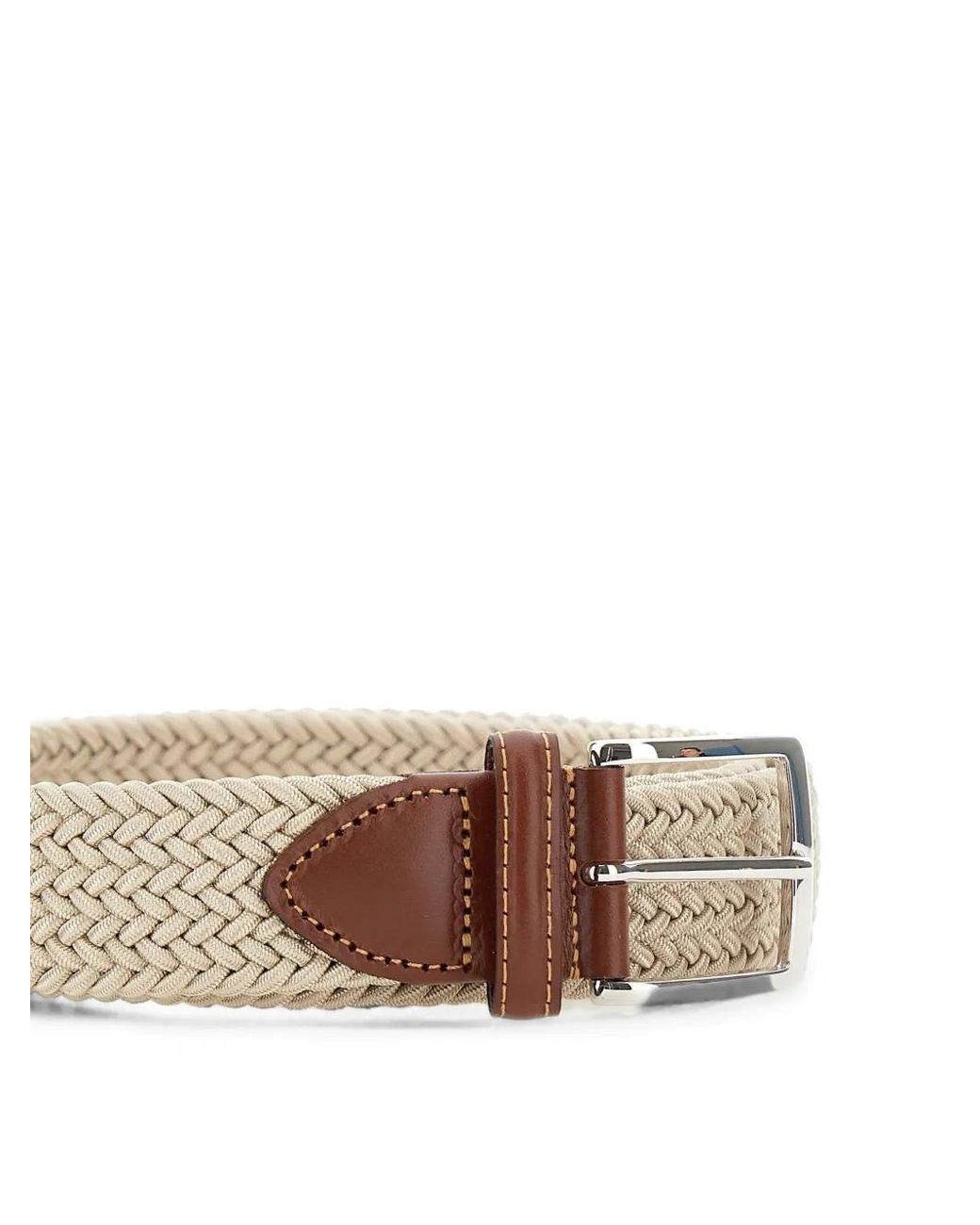 Athison Natural Summer Woven Buckle Belt for men