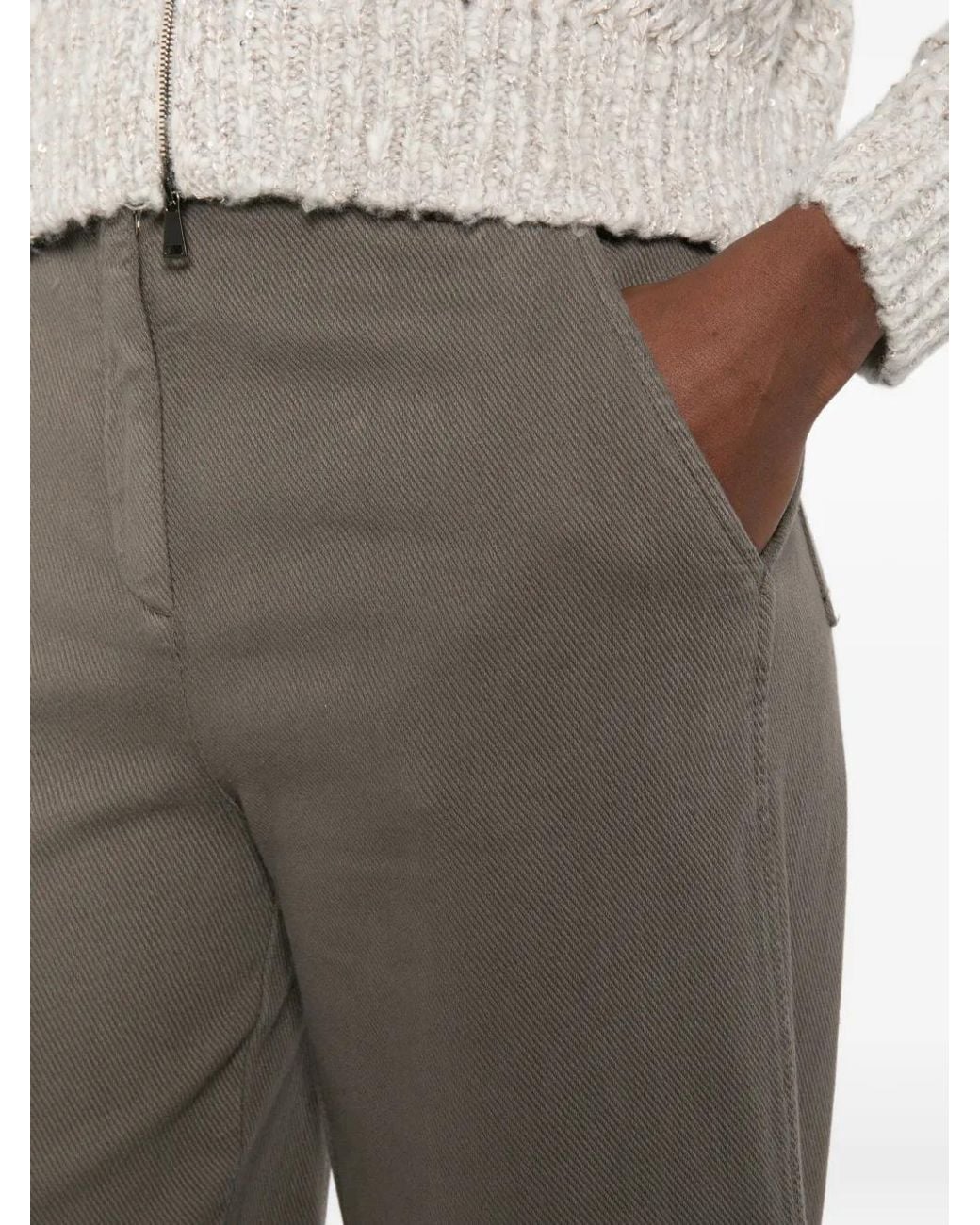 Via Masini 80 Gray Pantalon Slim Crop