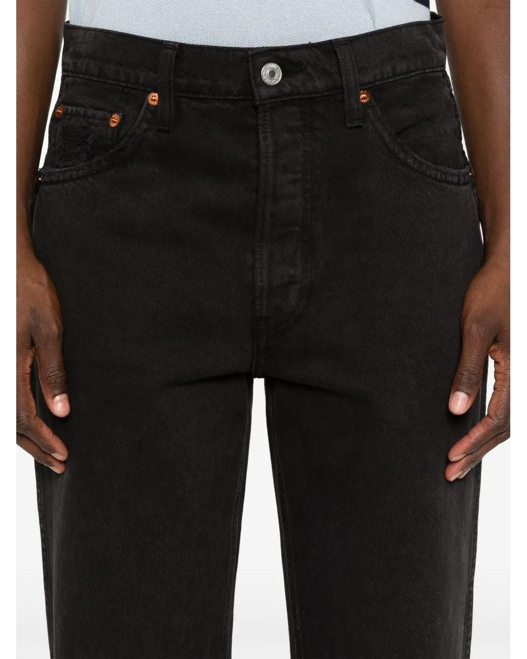 Re/done Black High-Waisted Flared-Leg Jeans