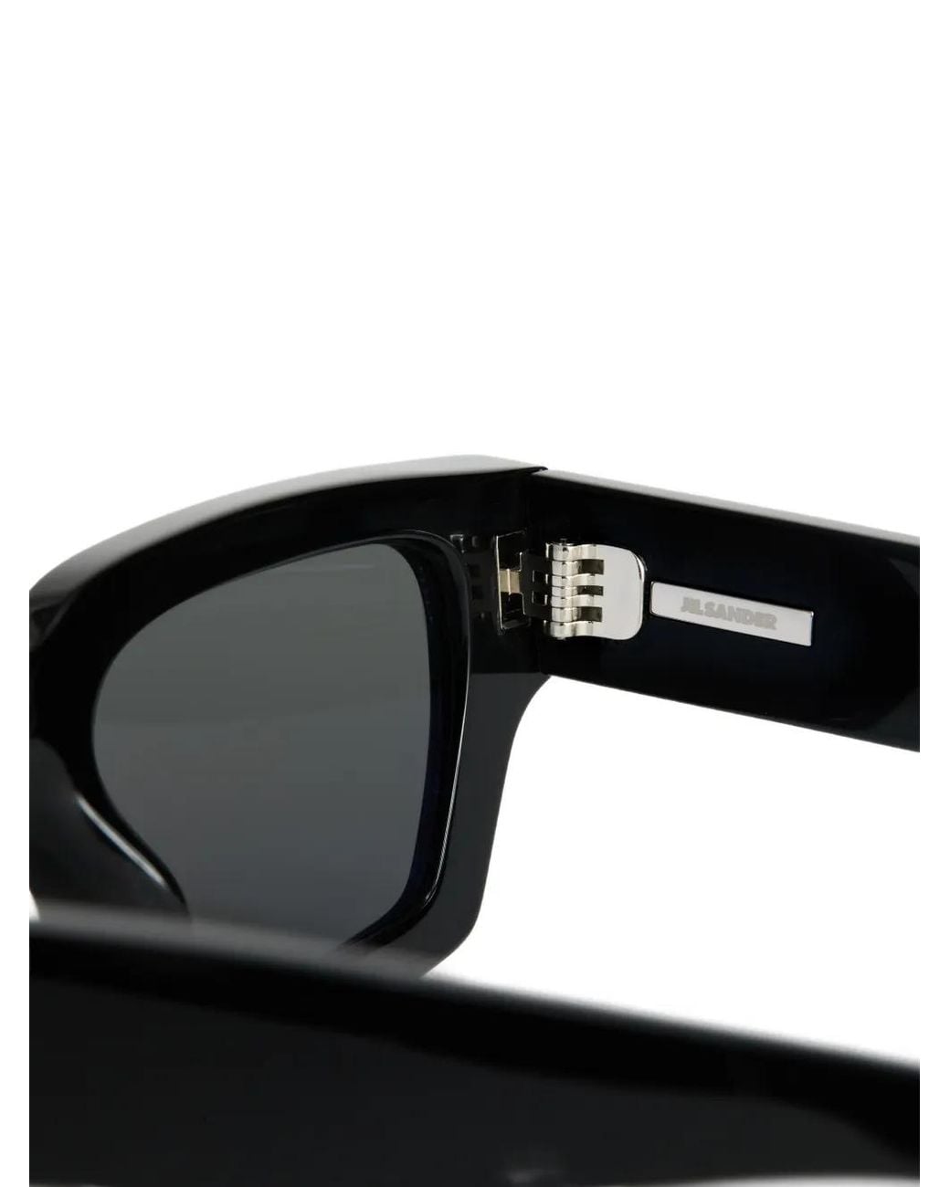 Jil Sander Black Rectangular-Frame Sunglasses