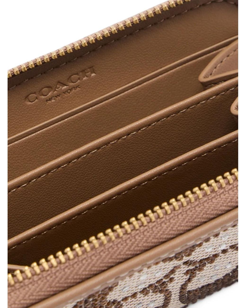 COACH Brown Essential Small Zip-Around Card Case