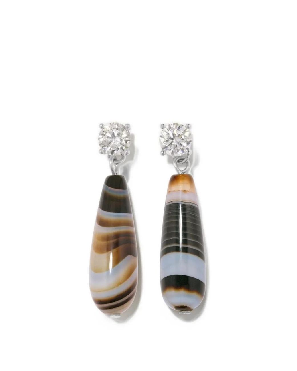 COMPLETEDWORKS White Trace Of The Infinite Drop-Design Earrings