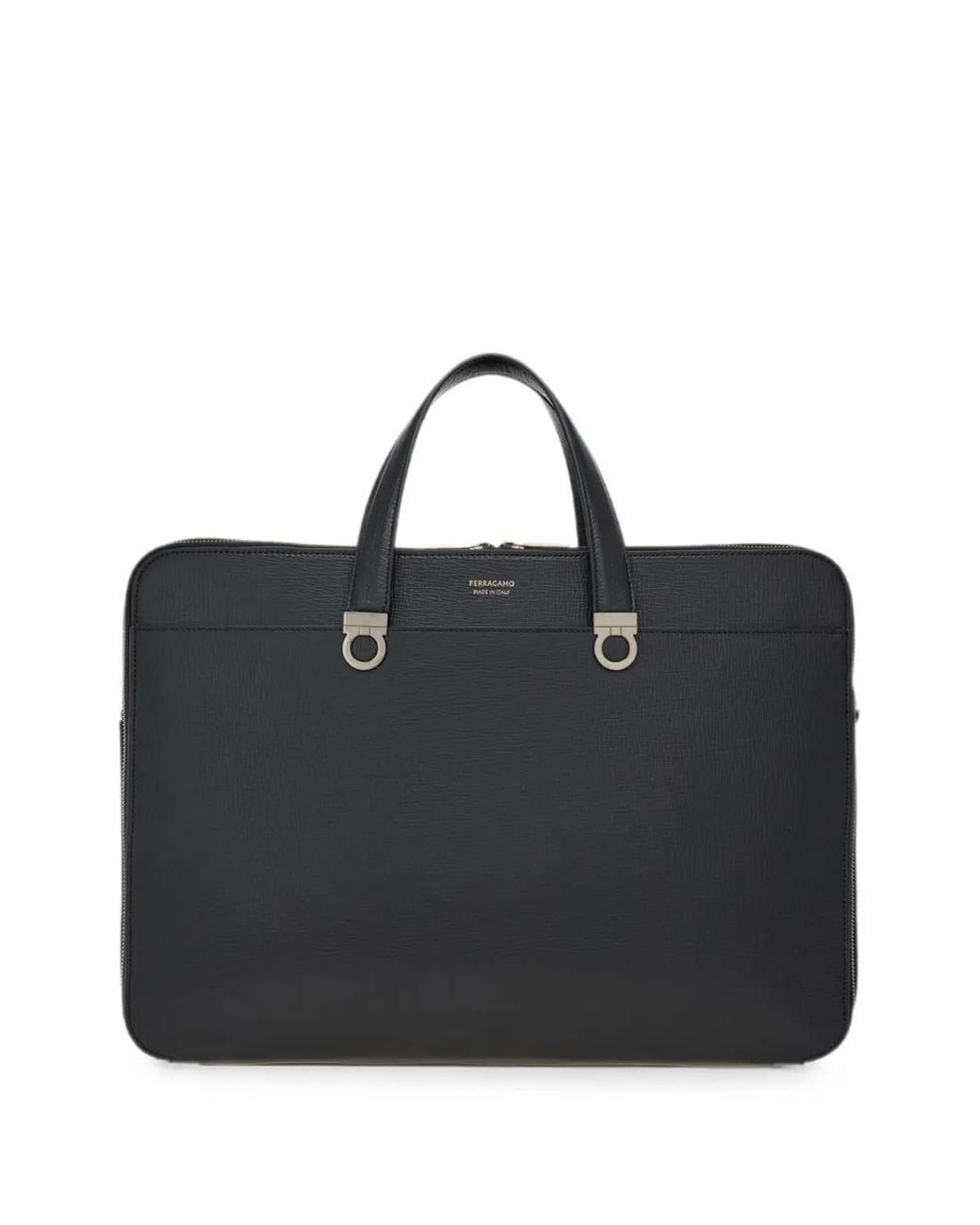 Ferragamo Black Gancini Briefcase for men