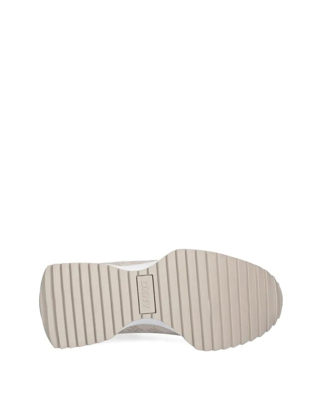 DKNY White Logo-Print Lace-Up Sneakers