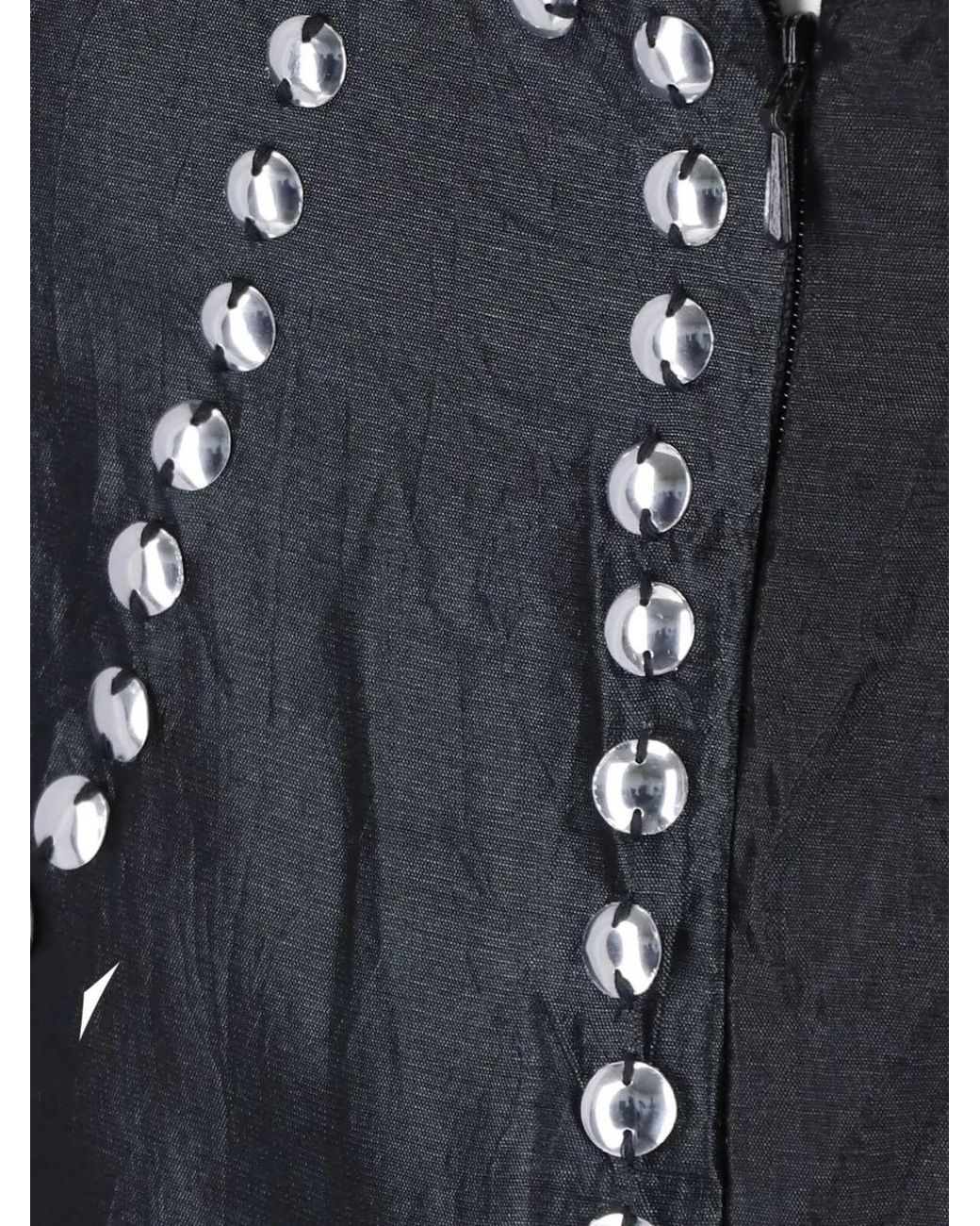GIMAGUAS Black Claude Jewel-Embellished Silk Mini Dress