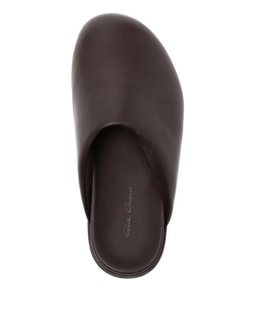 Rick Owens Brown Round Toe Mules