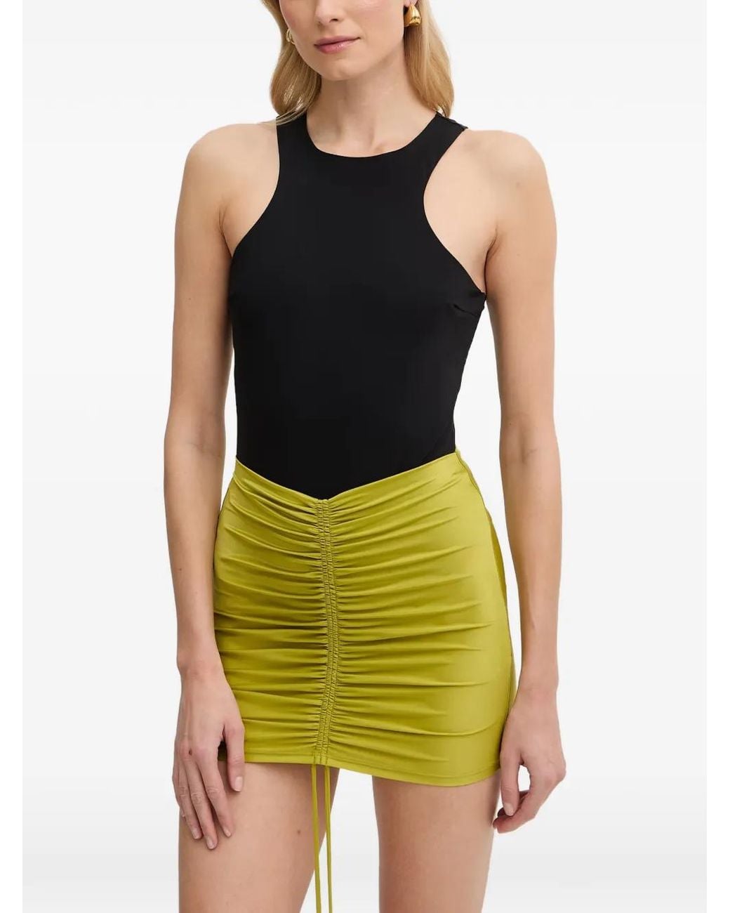 Patrizia Pepe Green Racer-Back Bodysuit