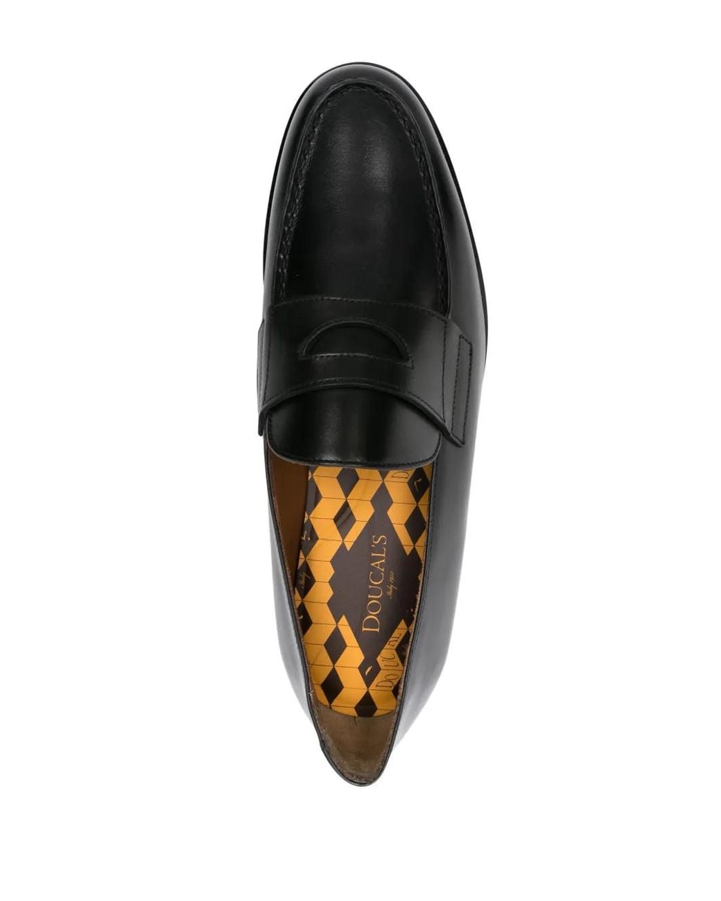 Doucal's Black High-Shine Leather Loafers for men