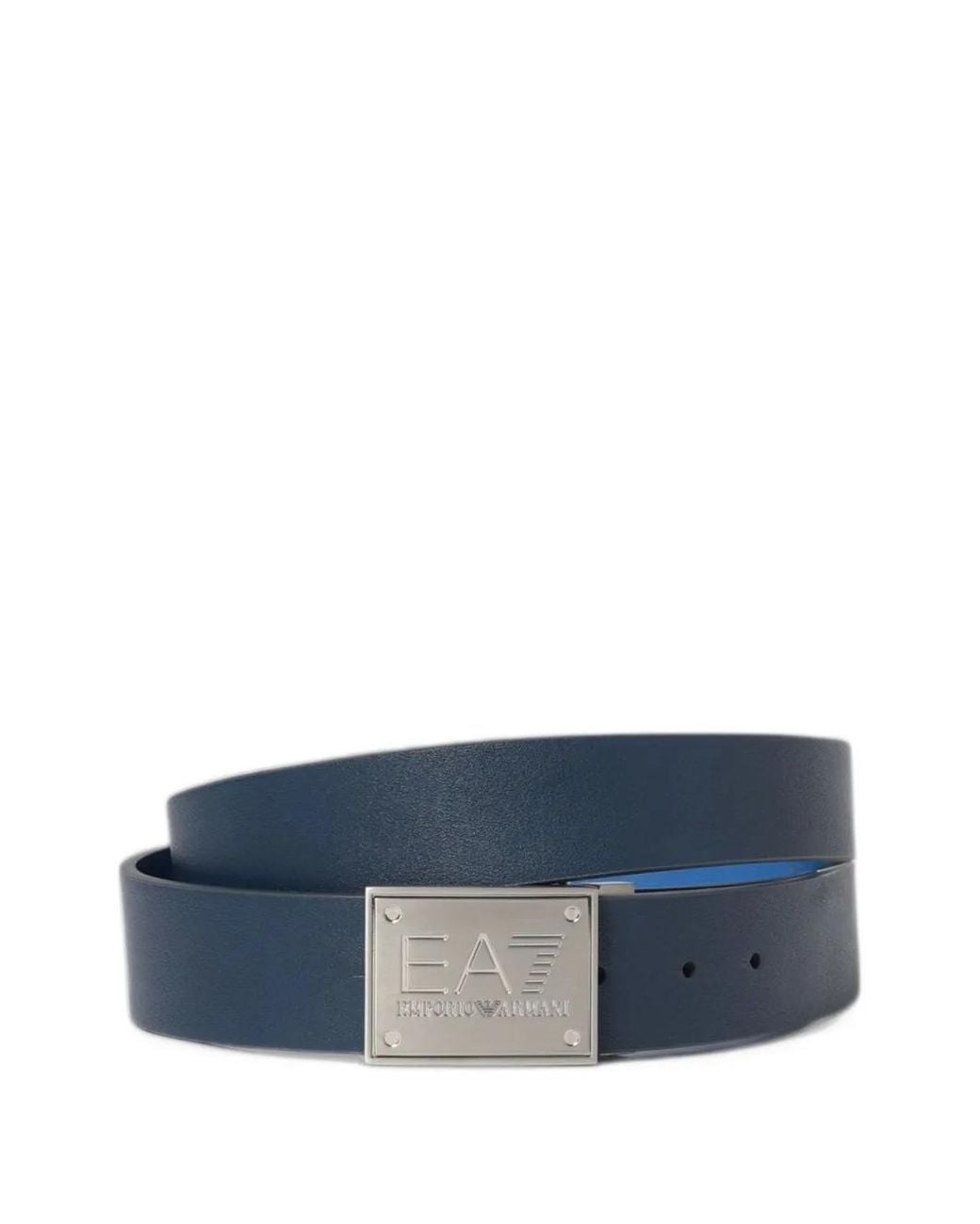 EA7 Blue Logo-Plaque Reversible Belt for men
