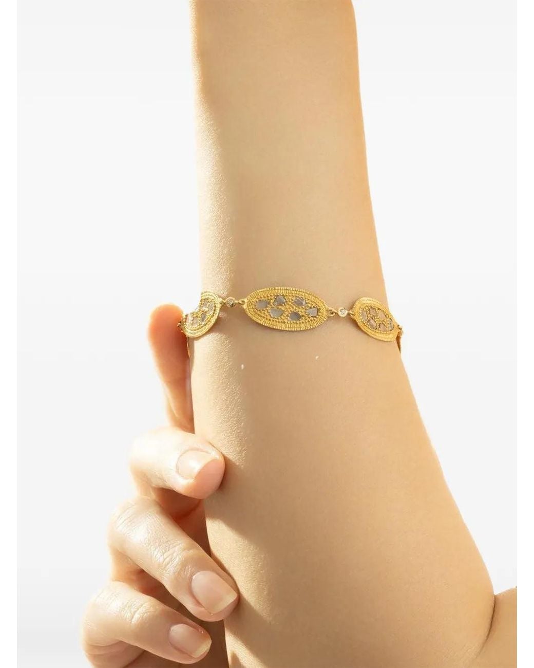Coomi Natural Diamond Oval-Disk Bracelet