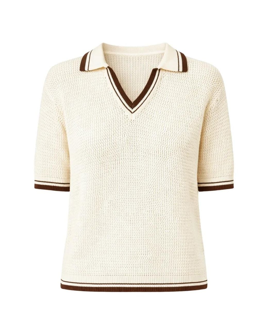 Marella Natural Ribbed Polo Shirt