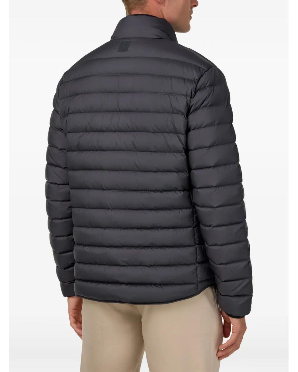 Boggi Gray Recycled Goose Feather Fabric Bomber for men