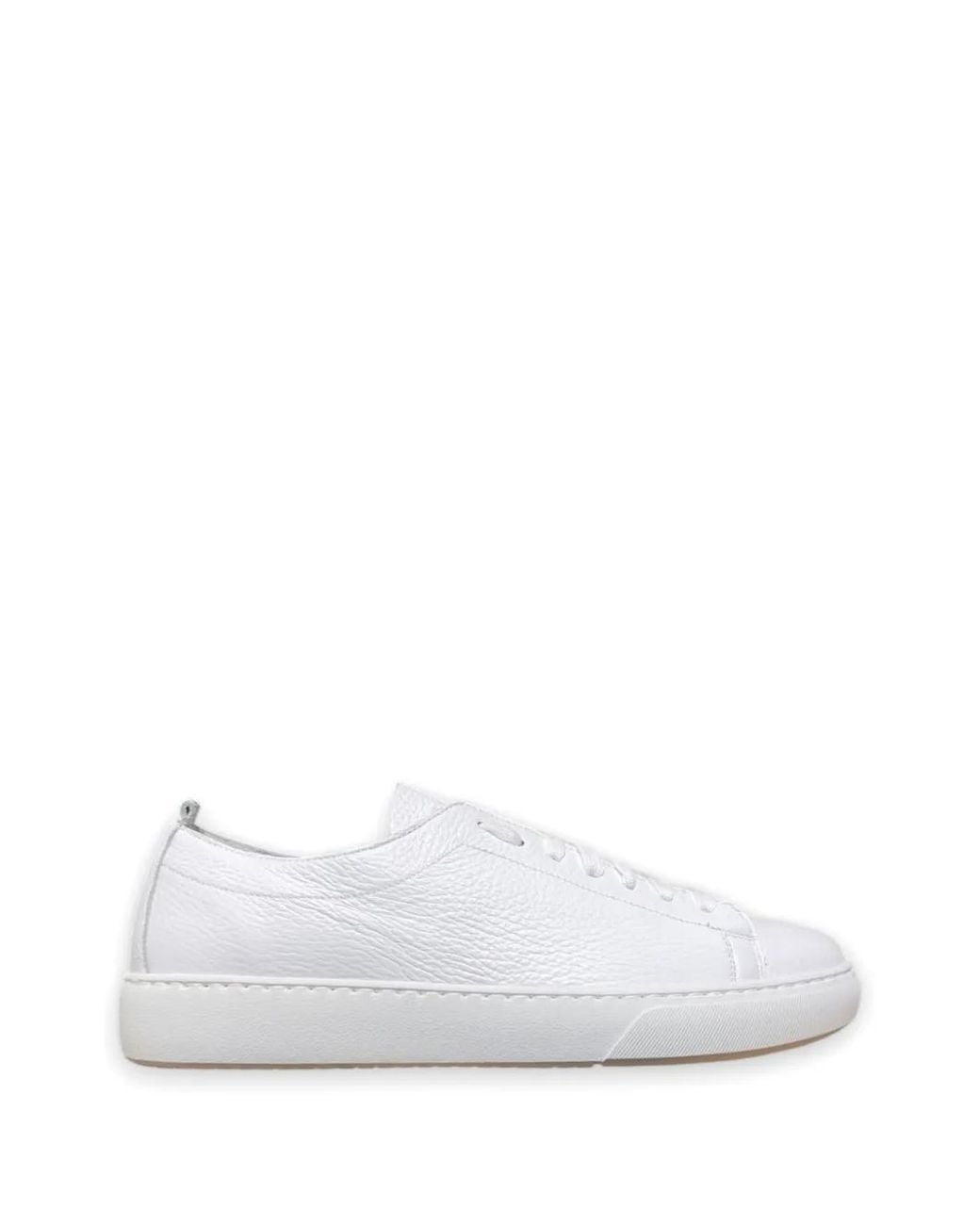Calce White Low-Top Leather Sneakers for men