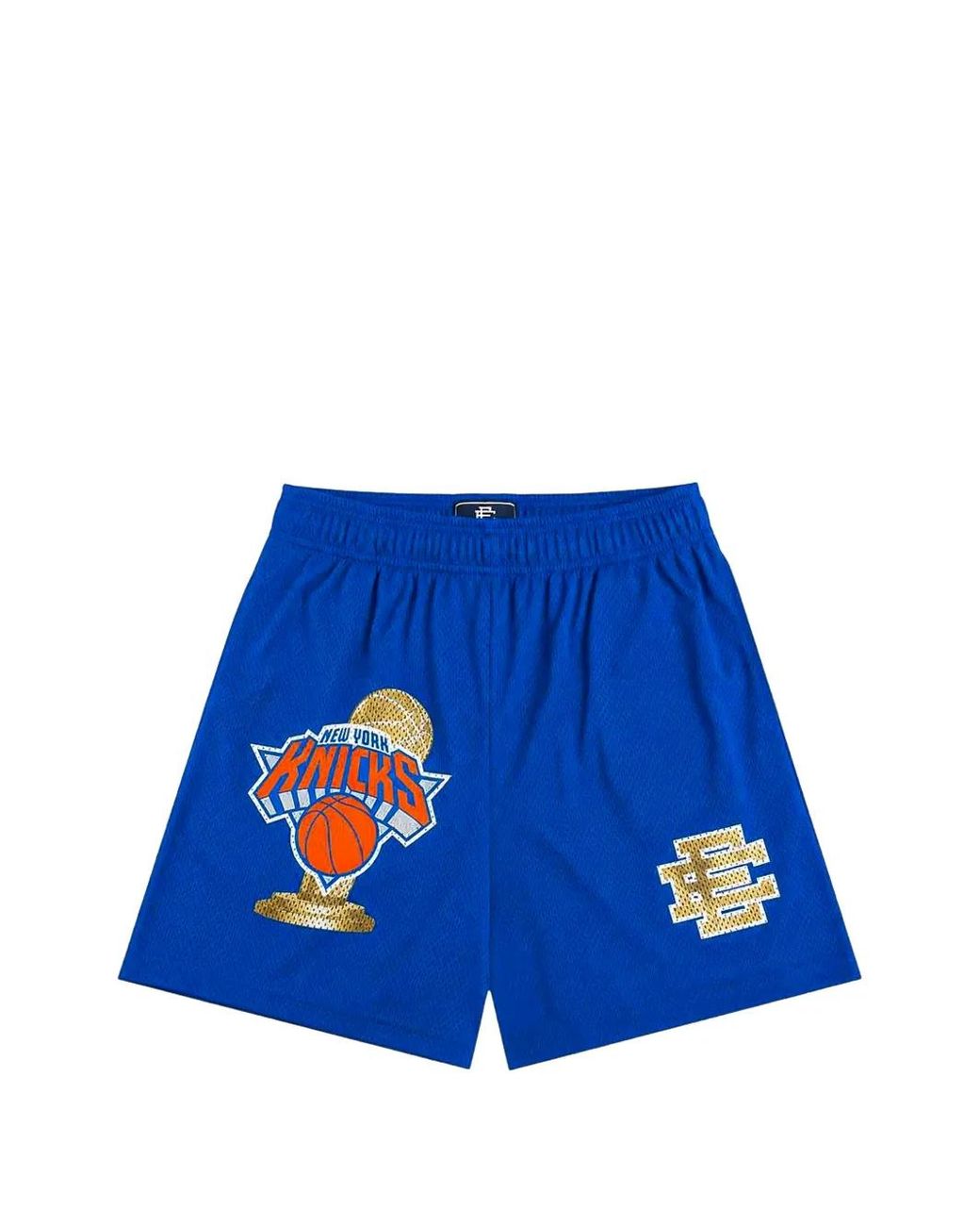 Eric Emanuel Blue X New York Knicks Logo-Print Shorts for men