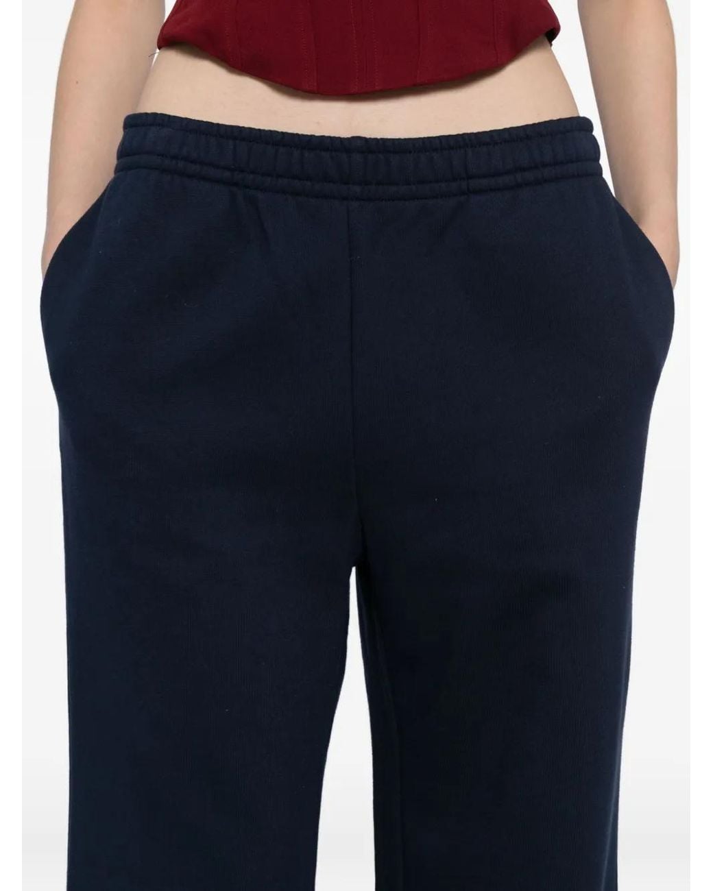 Reformation Blue Kira Wide Leg Track Pants