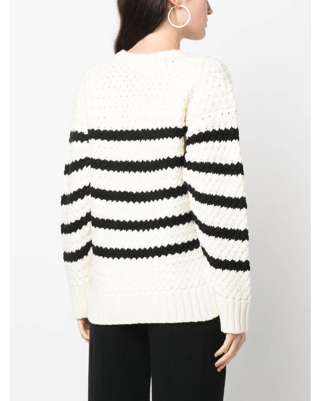 Alanui White The Mariner Striped Wool Jumper