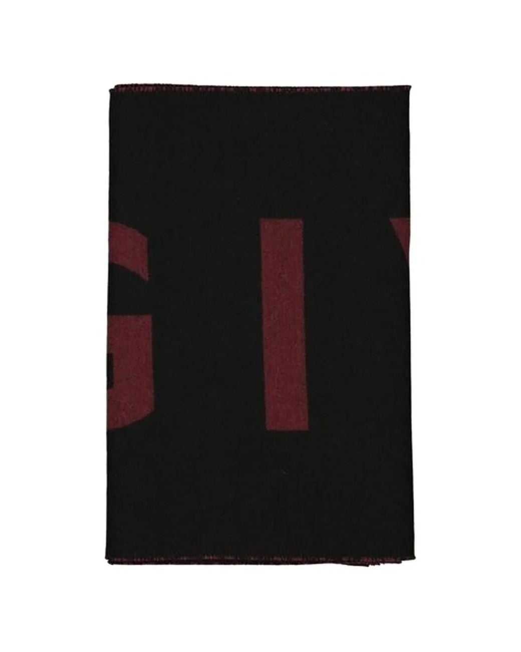 Givenchy Black Logo-Intarsia Wool Scarf for men