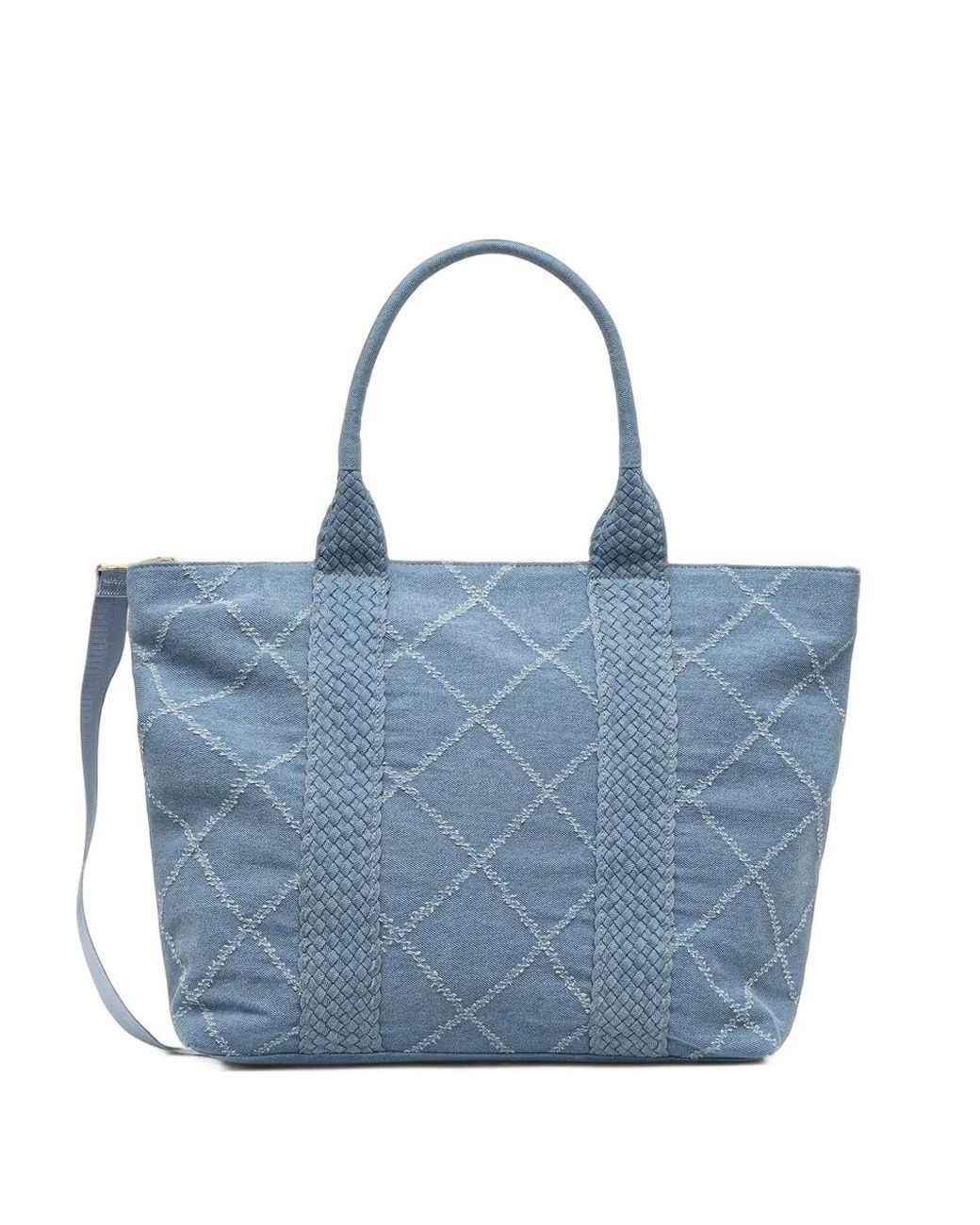 Morgan Blue Sac Cabas En Jean À Matelassage Losanges