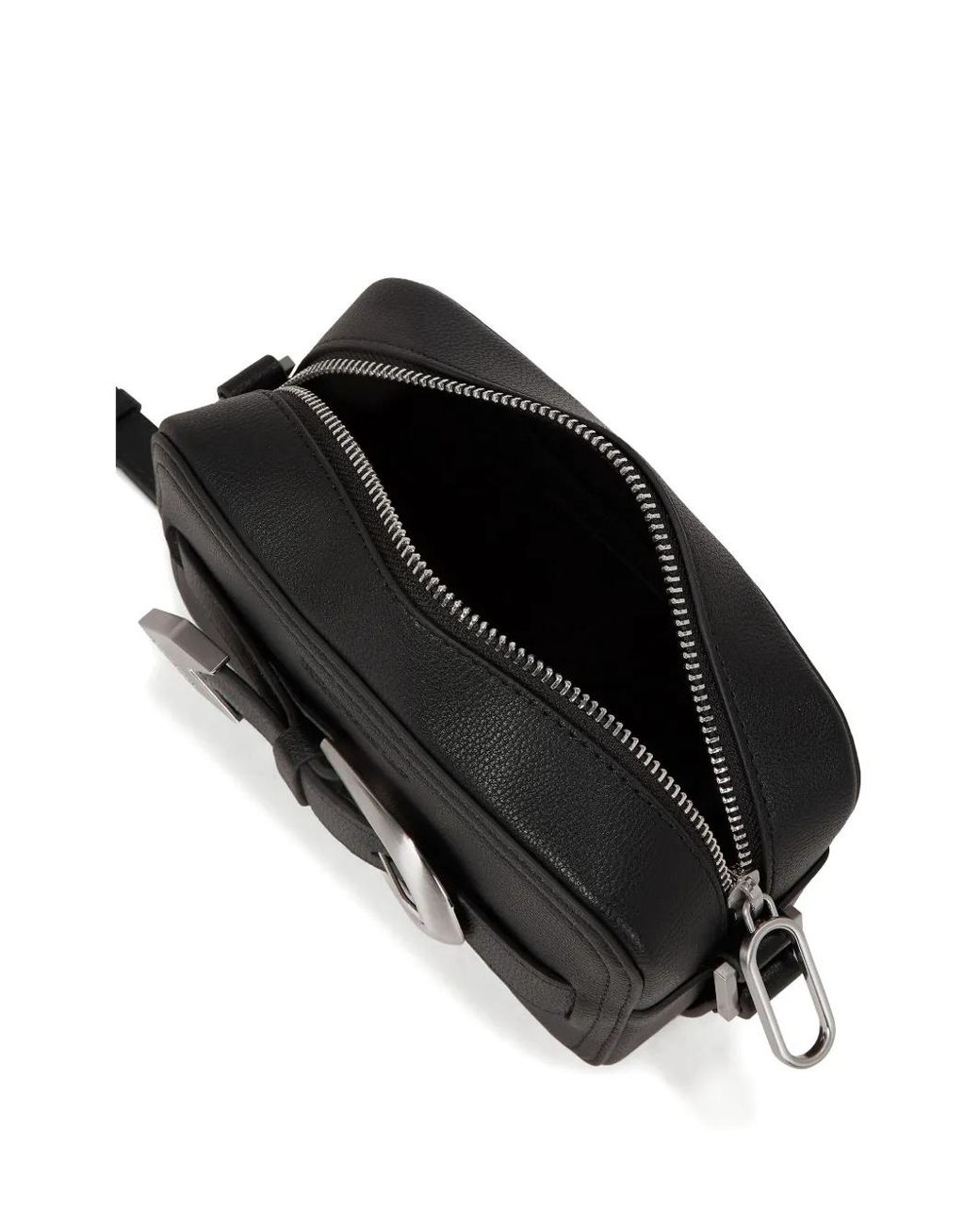 Karl Lagerfeld Black Buckle-Detail Crossbody Bag