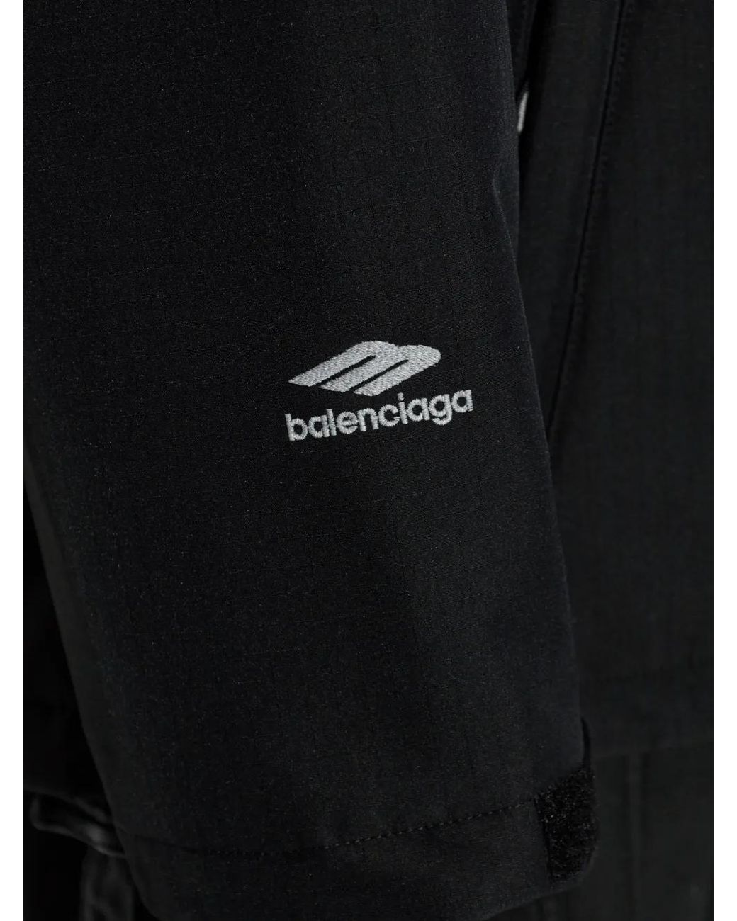 Balenciaga Black Insulated Jacket With Logo