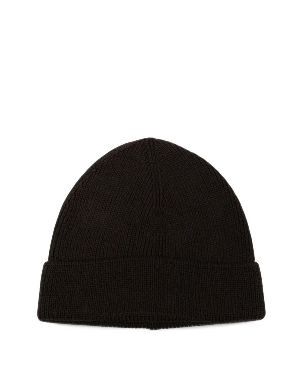Universal Works Black Watch Ribbed-Knit Beanie Hat for men