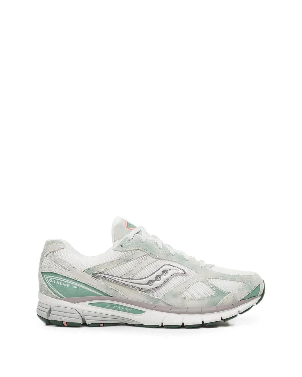 Saucony White Progrid Guide 7 Mesh-Panels Low-Top Sneakers for men