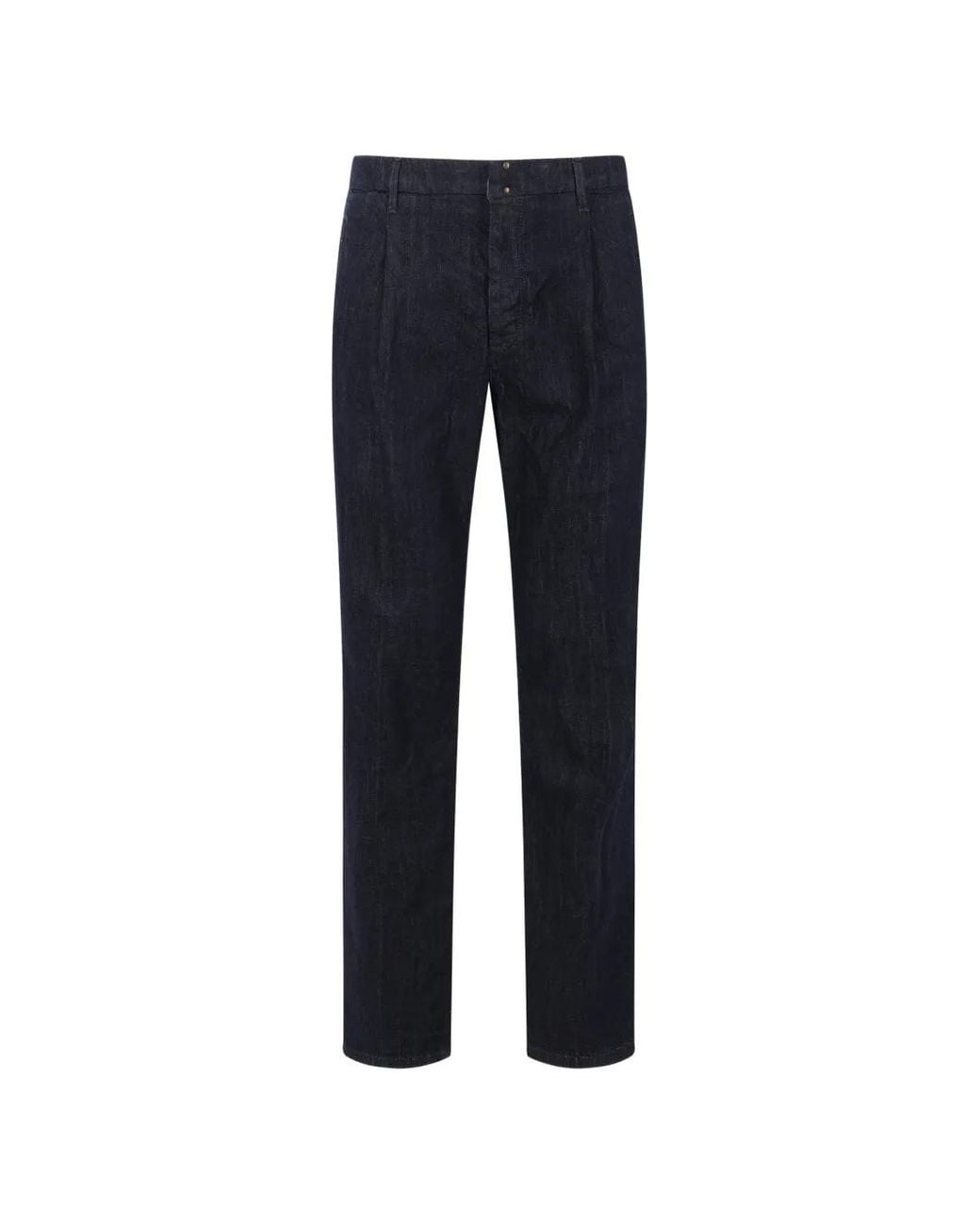 Incotex Blue Pleated Slim-Fit Denim Jeans for men