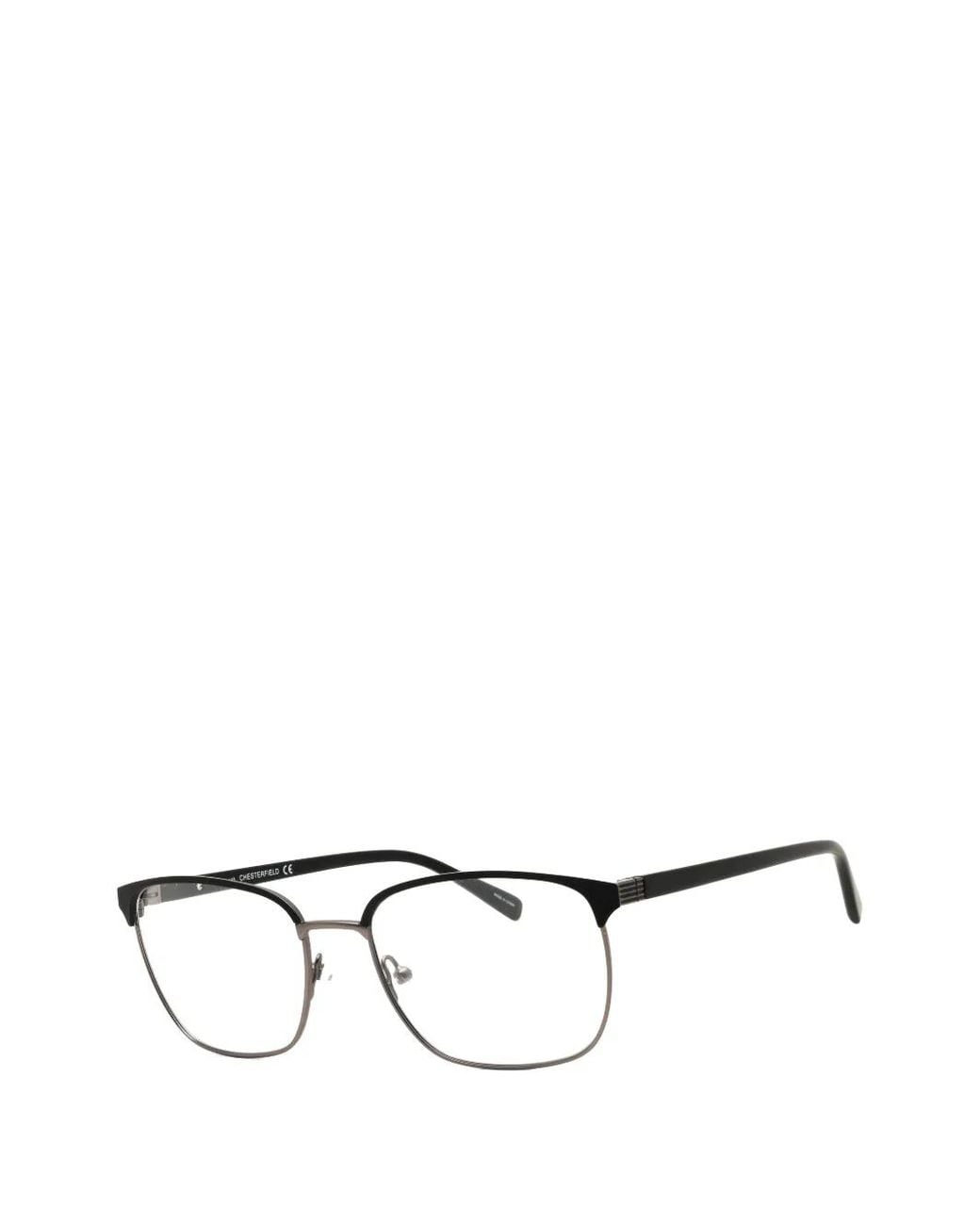 Chesterfield Black Oval-Frame Glasses for men
