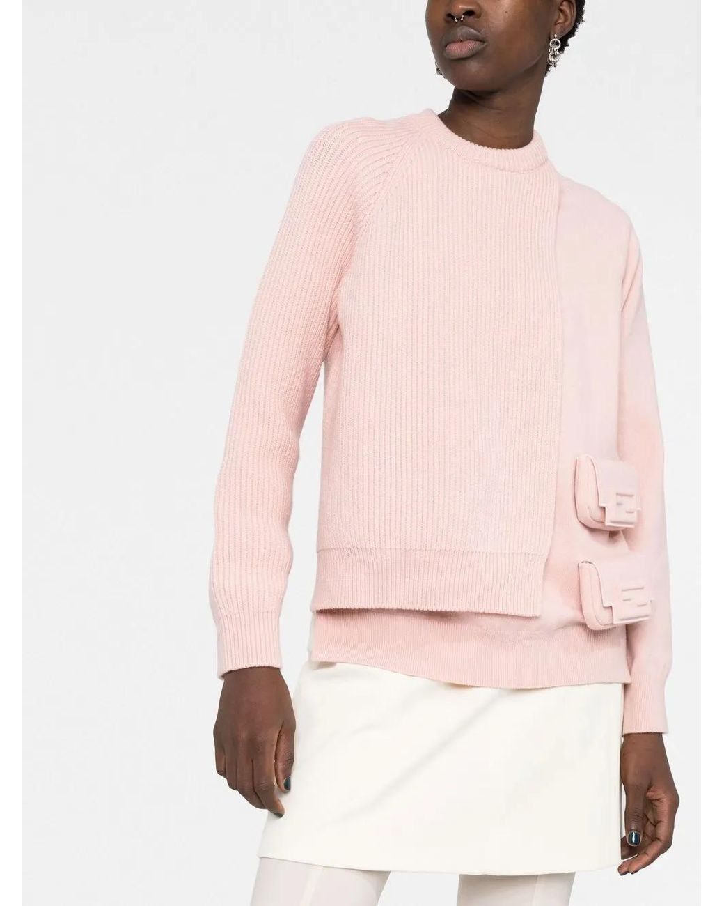 Fendi Pink Layered Utility Pocket Jumper