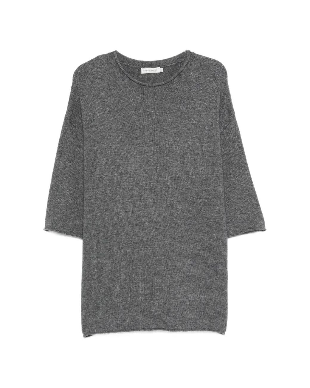 Viktoria Chan Gray Short Sleeve Sweater